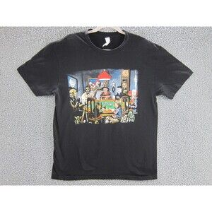 Classic Horror Shirt Mens Large Icons Poker Freddy Jason Leatherface Chucky
